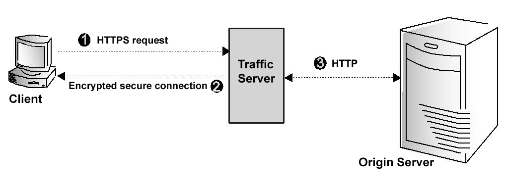Client and Traffic Server communication using SSL termination