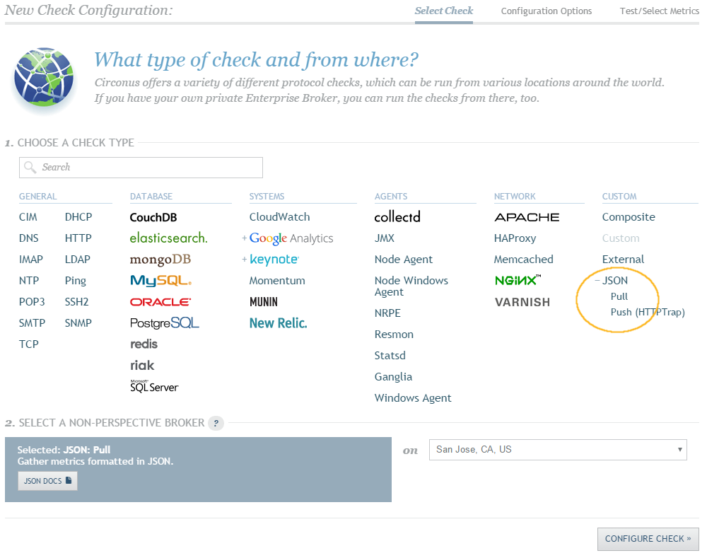 Choosing a check type